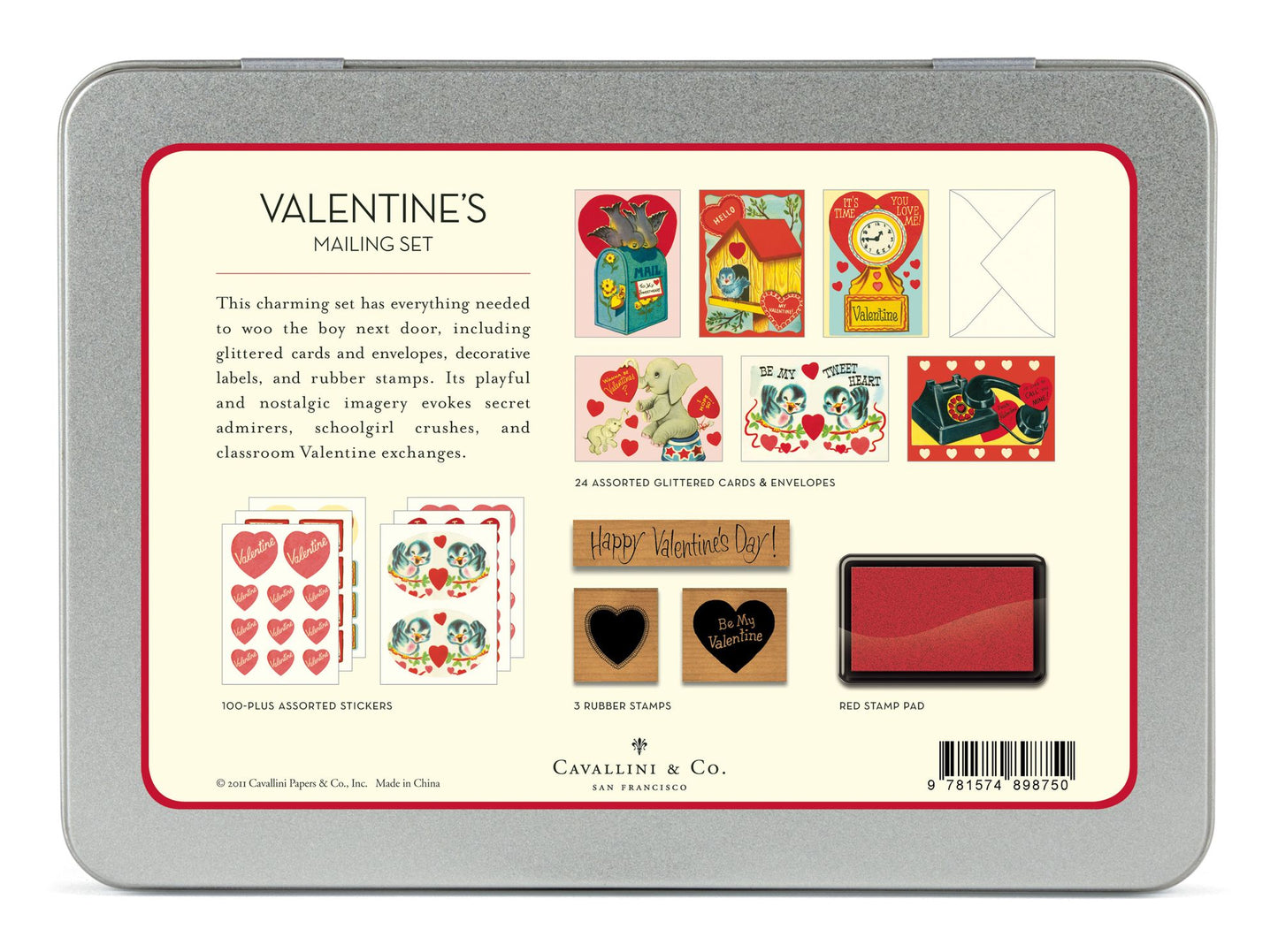 Valentine's Mailing Set Note Cards and Stamps