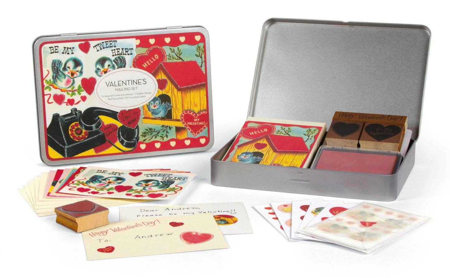 Valentine's Mailing Set Note Cards and Stamps