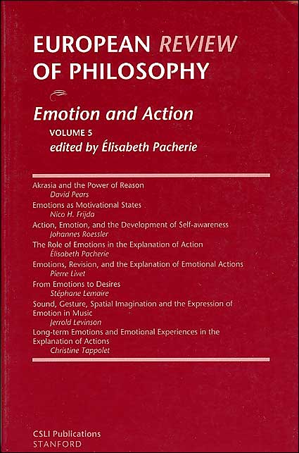 European Review of Philosophy: Emotion and Action
