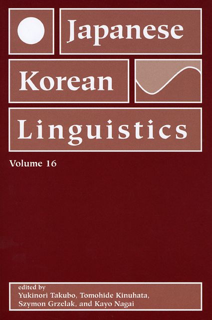 Japanese / Korean Linguistics, Volume 16