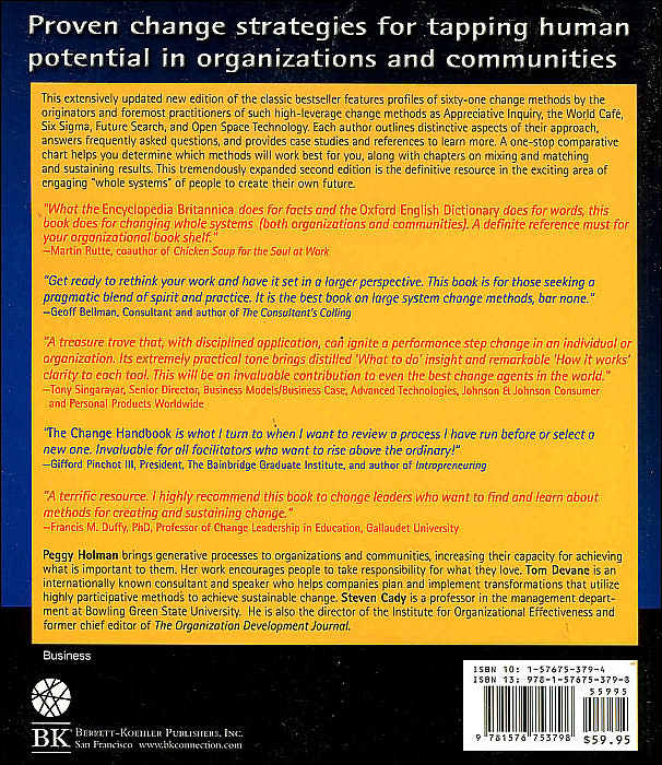 Change Handbook: The Definitive Resource on Today's Best Methods for Engaging Whole Systems