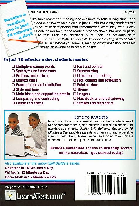 Junior Skill Builders: Reading in 15 Minutes a Day