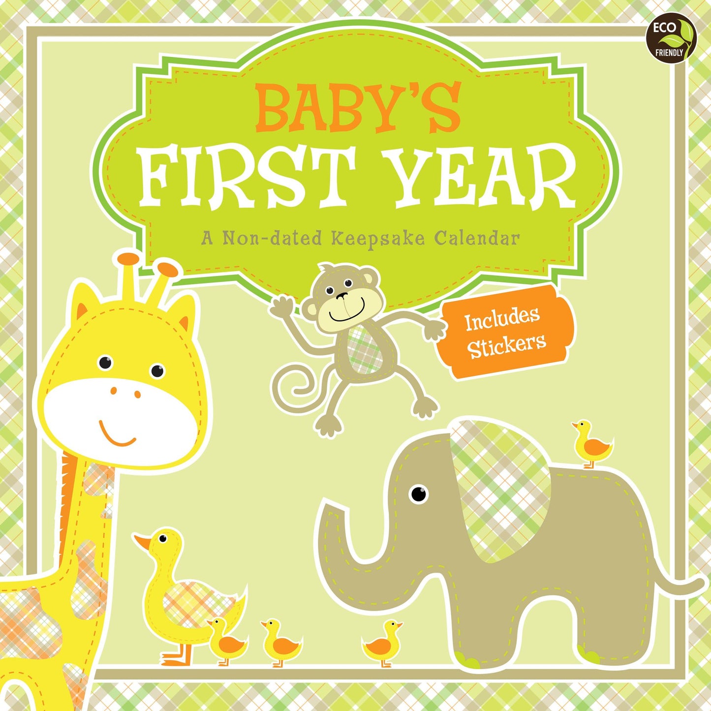 Babys First Year Plaid NonDated Wall Calendar