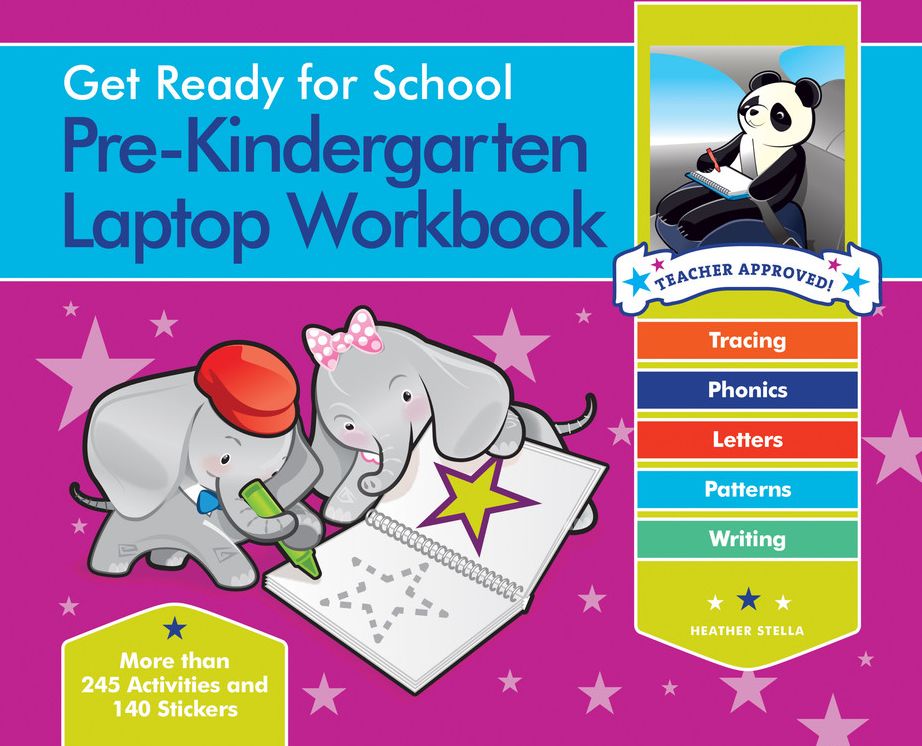 Get Ready for School Pre-Kindergarten Laptop Workbook: Uppercase Letters, Tracing, Beginning Sounds, Writing, Patterns