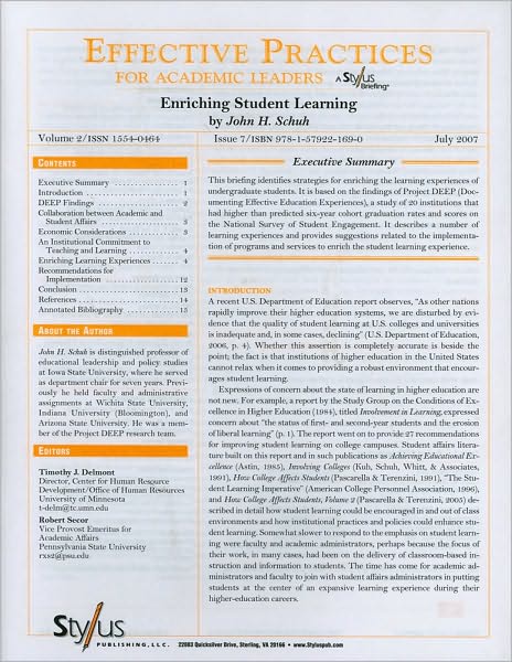 Effective Practices for Academic Leaders: Enriching Student Learning