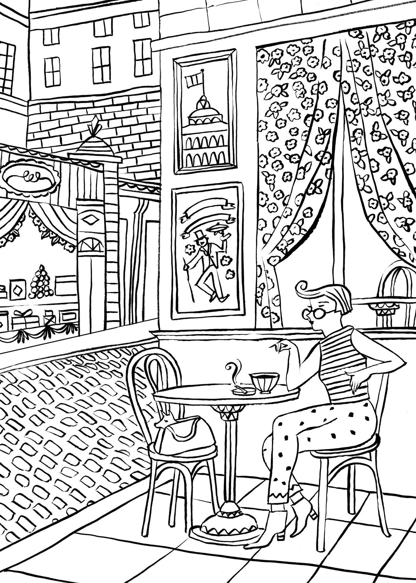 Iconic Paris Coloring Book: 24 Sights to Send and Frame