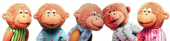 Doll Finger Puppet Five Little Monkeys 5 inch