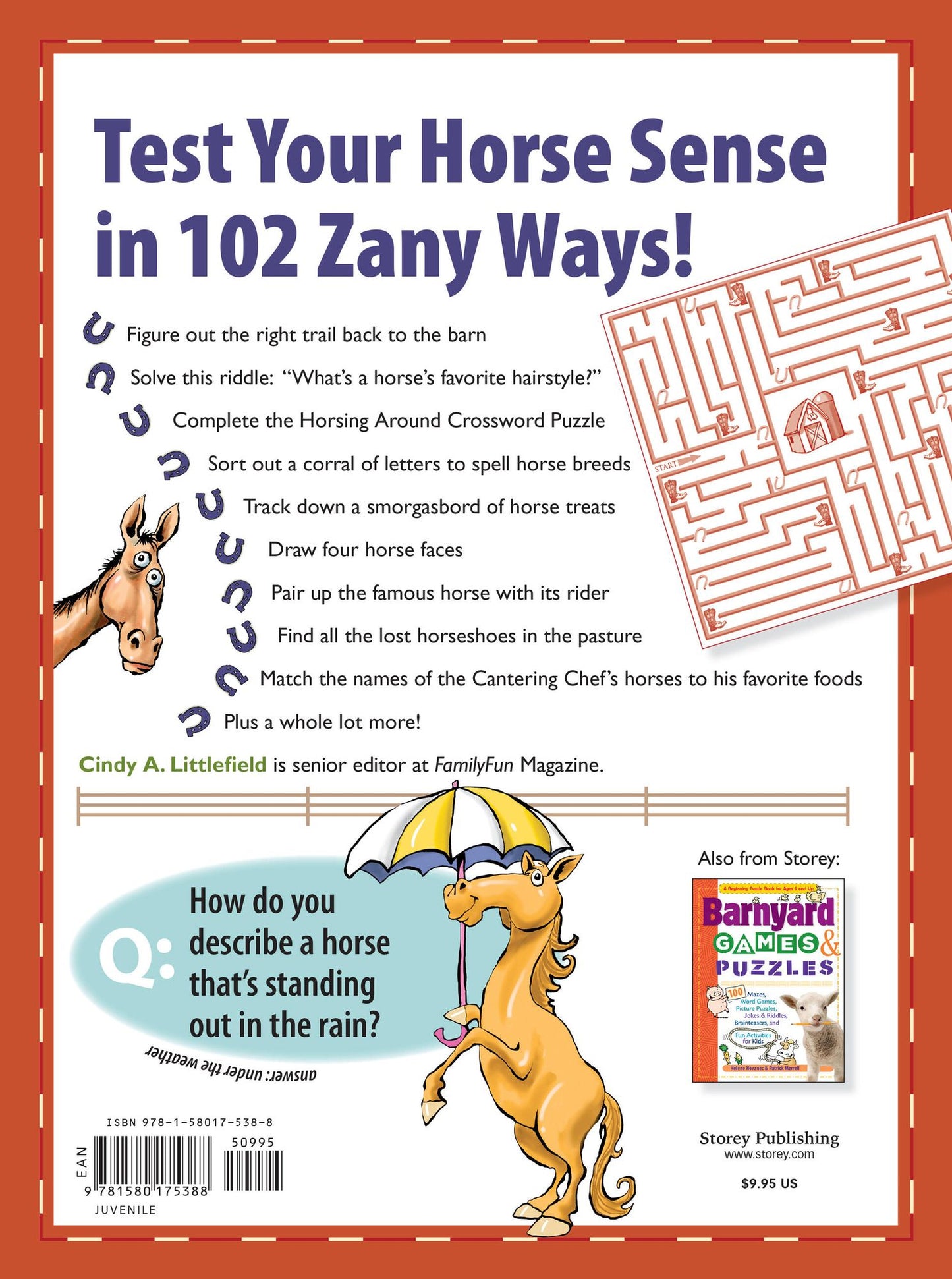 Horse Games & Puzzles for Kids: 102 Brainteasers, Word Games, Jokes & Riddles, Picture Puzzlers, Matches & Logic Tests for Horse-Loving Kids