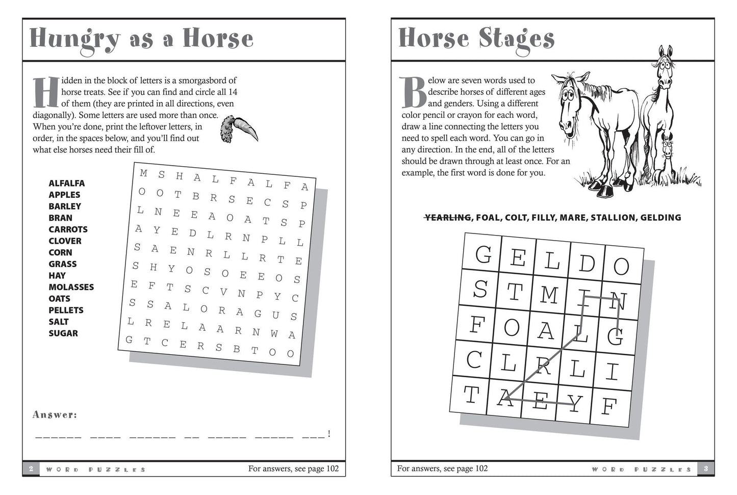 Horse Games & Puzzles for Kids: 102 Brainteasers, Word Games, Jokes & Riddles, Picture Puzzlers, Matches & Logic Tests for Horse-Loving Kids
