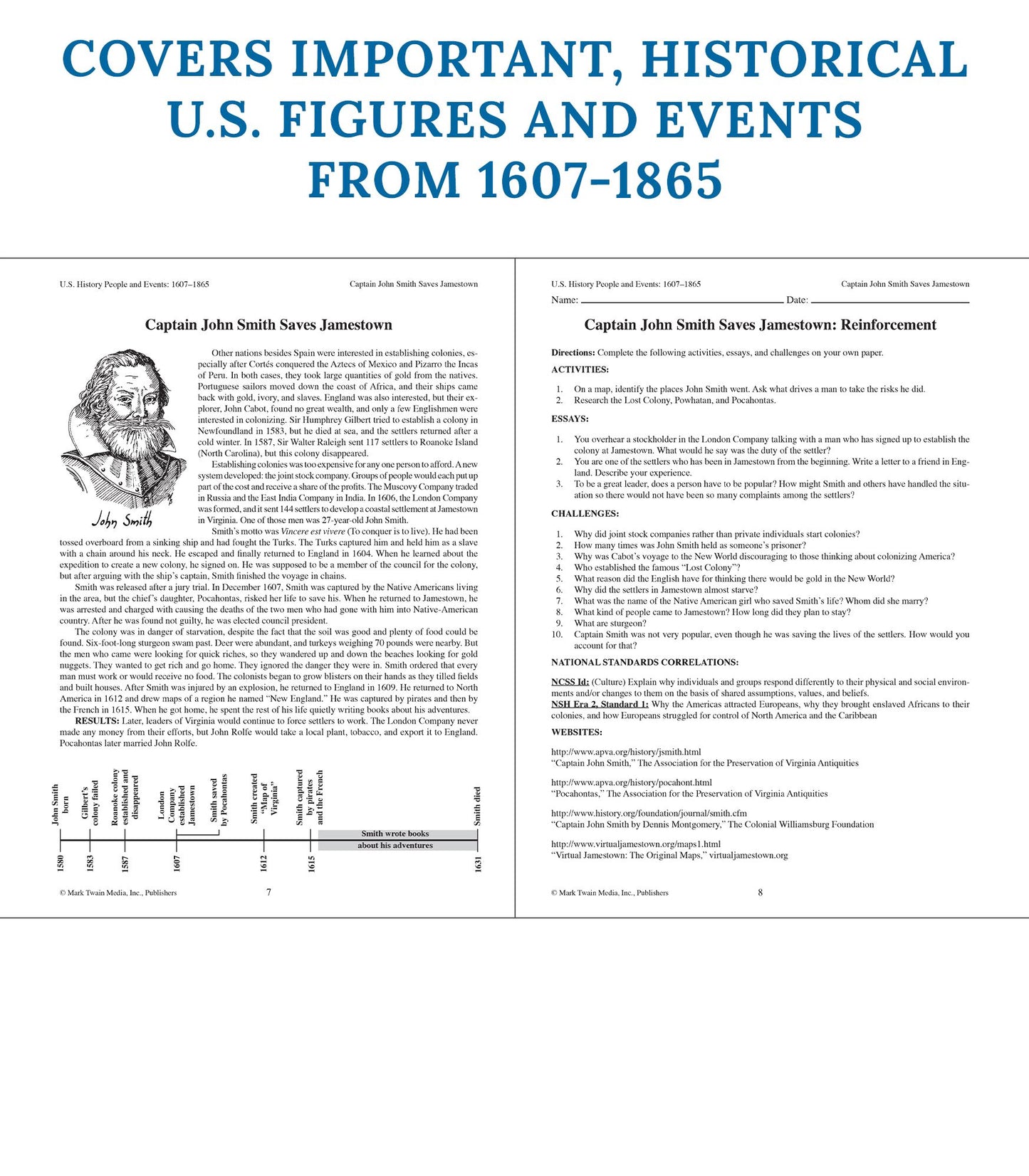 U. S. History, People and Events, 1607-1865