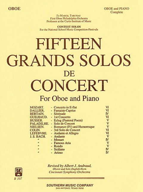 15 Grands Solos De Concert: Woodwind Solos & Ensemble/Oboe Collection