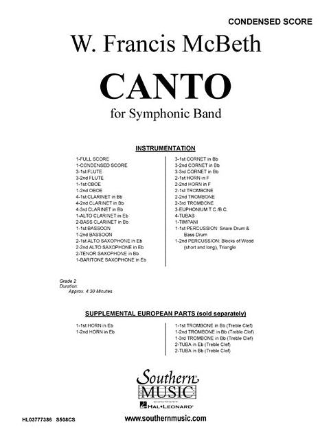Canto: Condensed Score