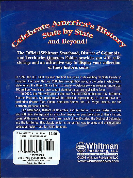 Official Whitman Statehood Quarters Folder 1999-2009