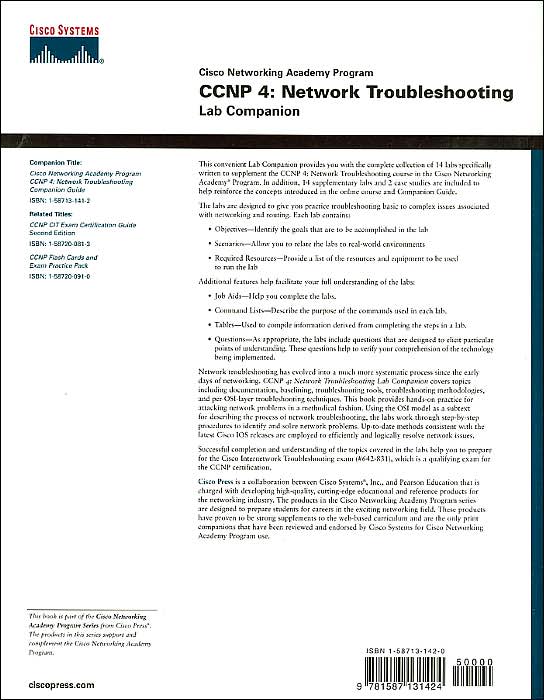Cisco Networking Academy Program : CCNP 4: Network Troubleshooting: Lab Companion