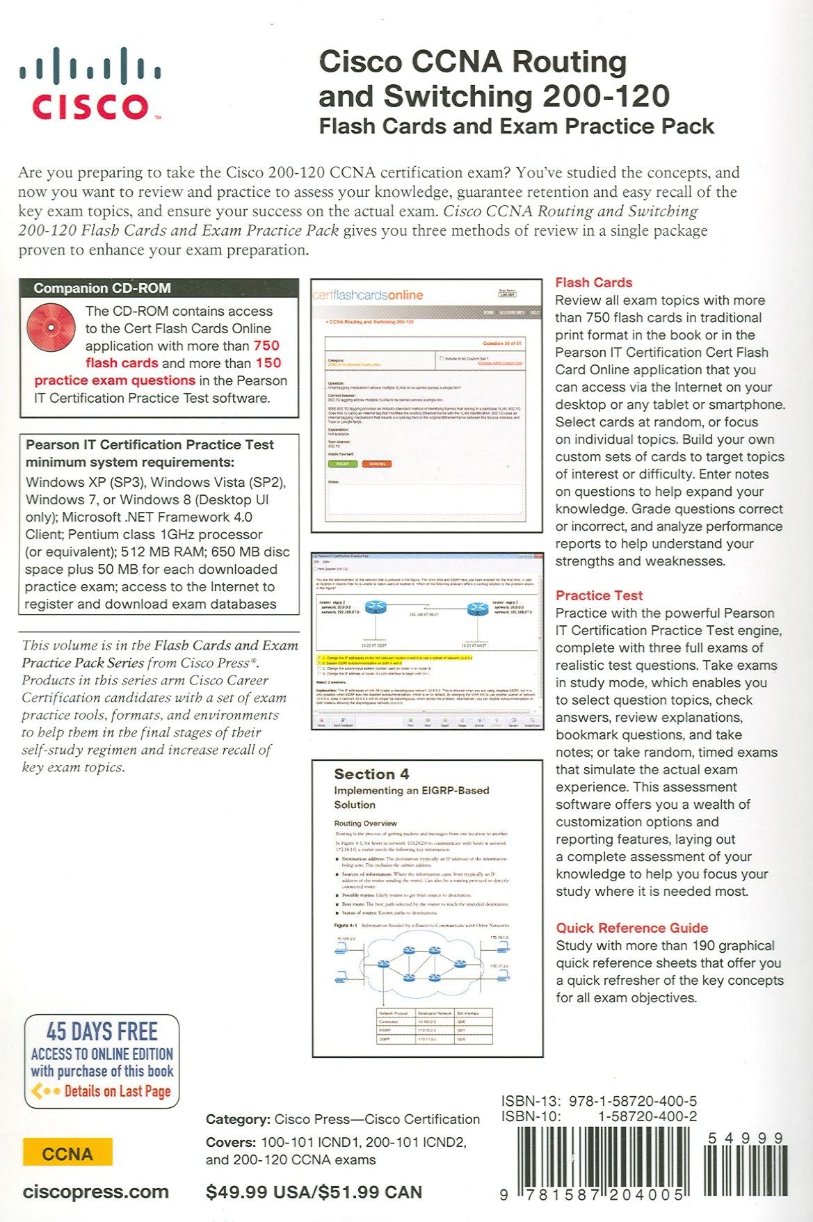 CCNA Routing and Switching 200-120 Flash Cards and Exam Practice Pack