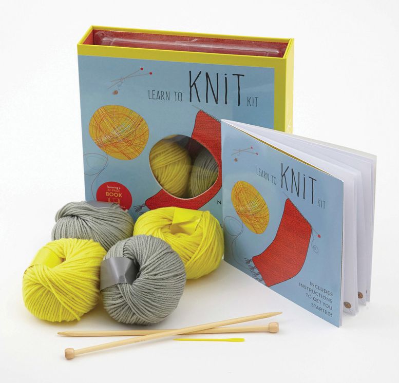 Learn to Knit Kit: Includes Needles and Yarn for Practice and for Making Your First Scarf-featuring a 32-page book with instructions and a project