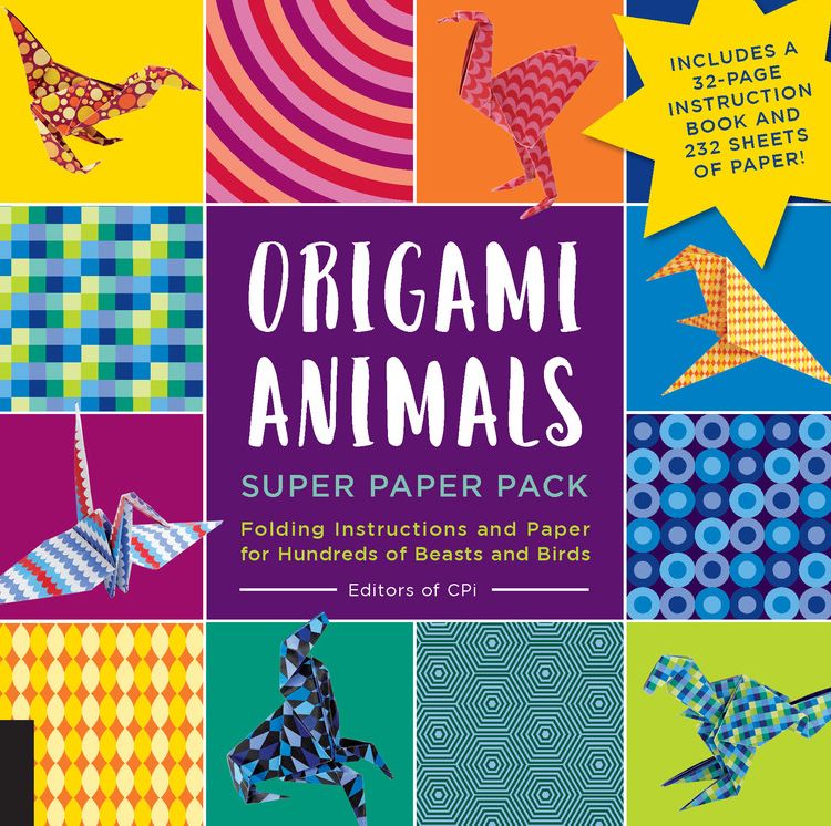 Origami Animals Super Paper Pack: Folding Instructions and Paper for Hundreds of Beasts and Birds--Includes a 32-Page Instruction Book and 232 Sheets