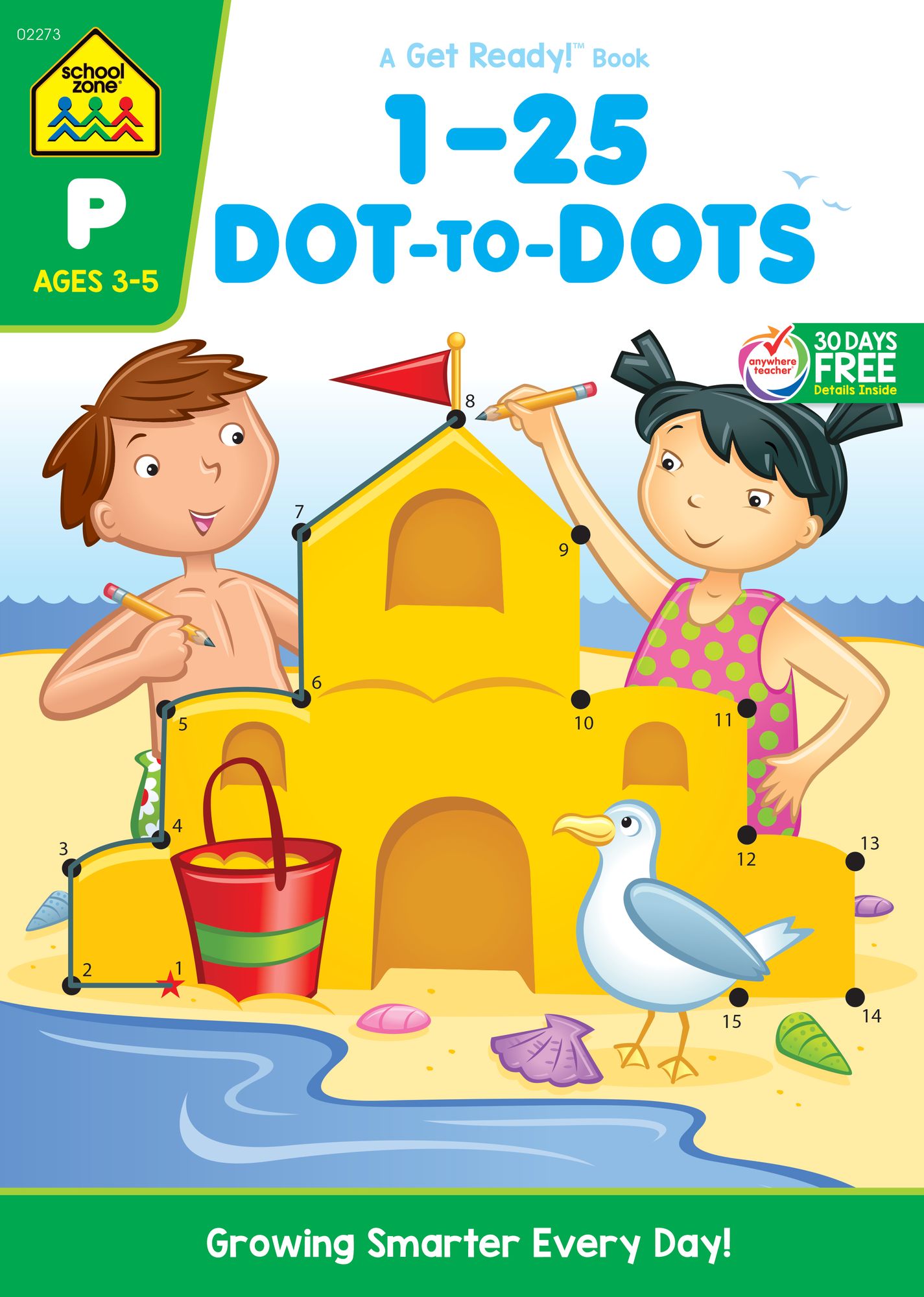 School Zone Numbers 1-25 Dot-to-Dots Workbook