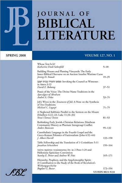 Journal of Biblical Literature, Spring 2008