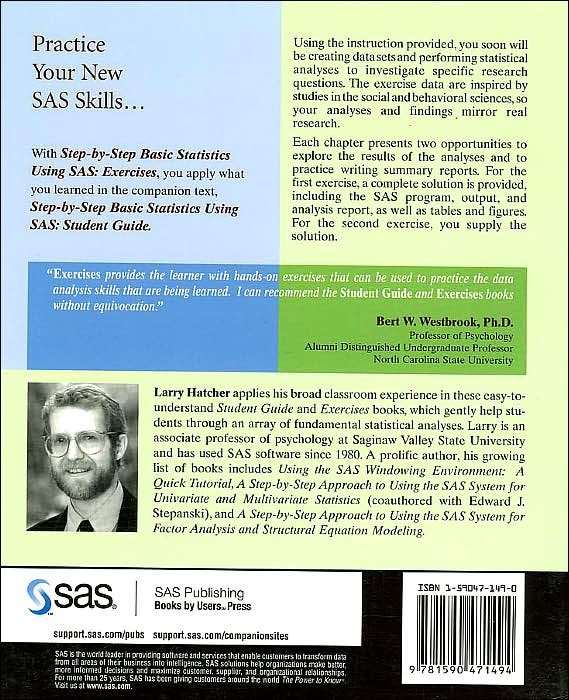 Step-by-Step Basic Statistics Using Sas: Exercises