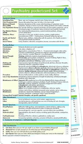 Psychiatry Pocketcard Set