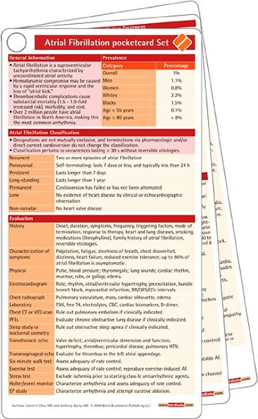 Atrial Fibrillation Pocketcard Set