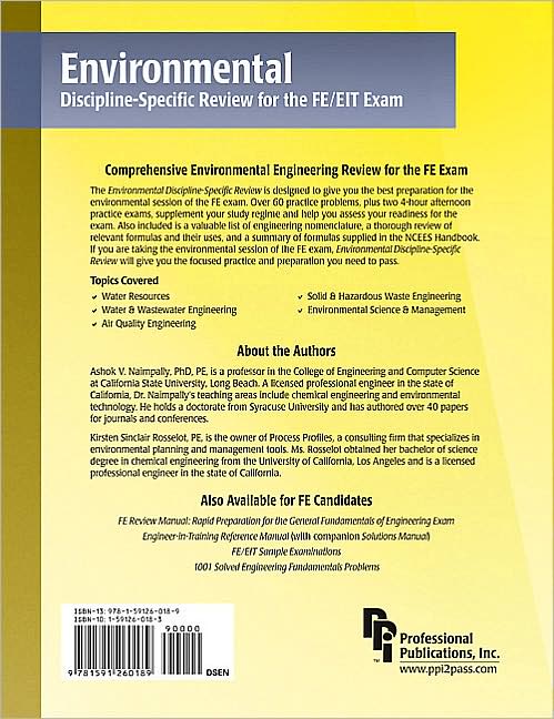Environmental Discipline-Specific Review for the FE/EIT Exam