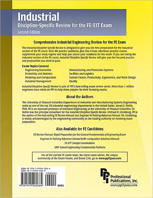 Industrial Discipline-Specific Review for the FE/EIT Exam