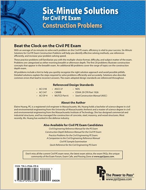 Six-Minute Solutions for Civil PE Exam Construction Problems