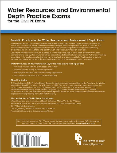 Water Resources and Environmental Depth Practice Exams for the Civil PE Exam