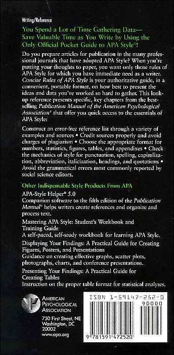 Concise Rules of APA Style