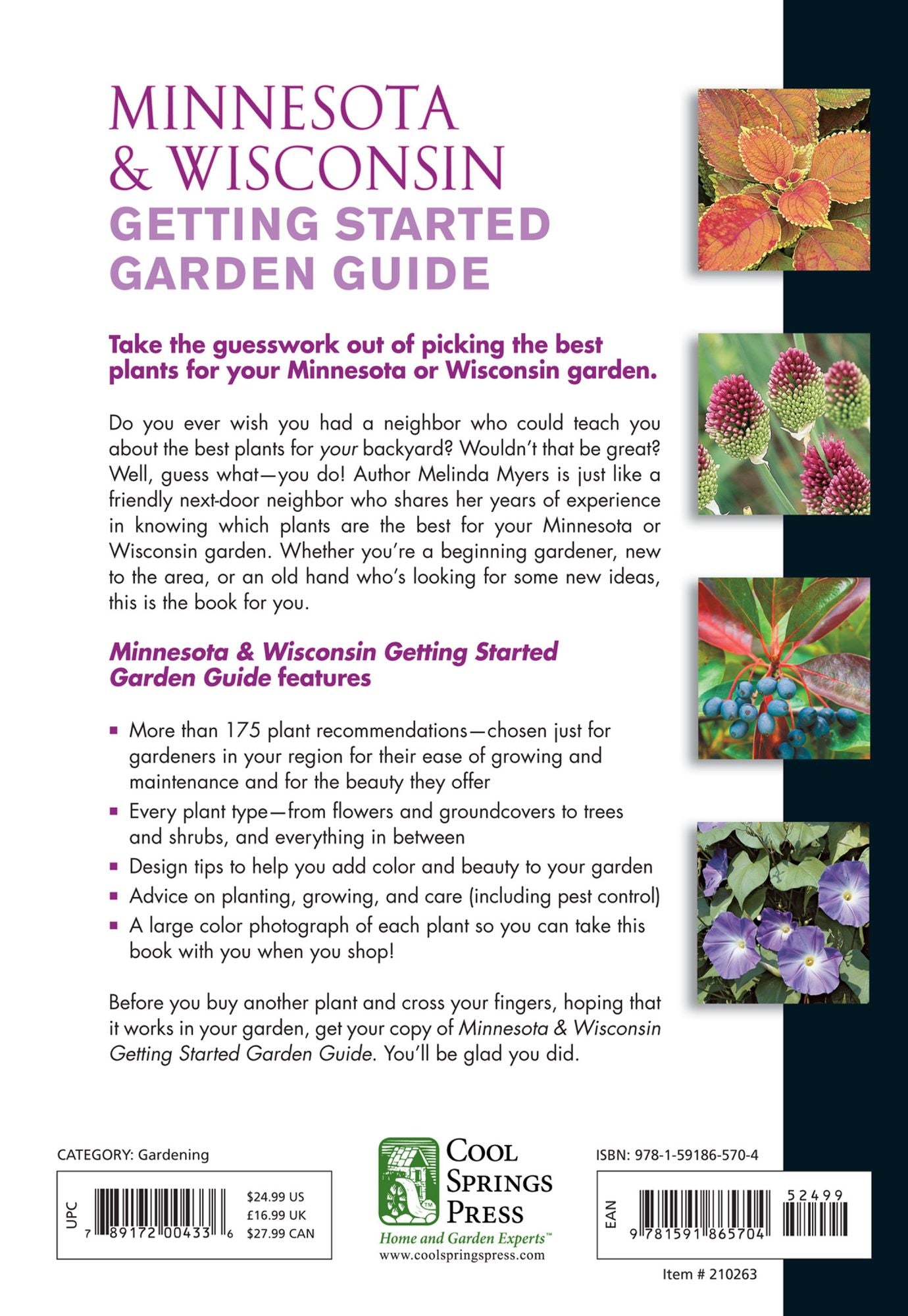 Minnesota & Wisconsin Getting Started Garden Guide: Grow the Best Flowers, Shrubs, Trees, Vines & Groundcovers