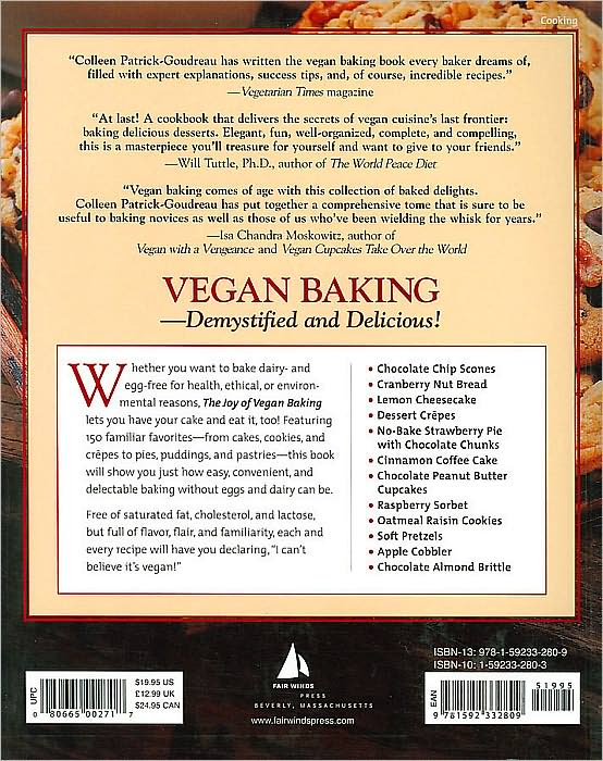The Joy of Vegan Baking: The Compassionate Cooks' Traditional Treats and Sinful Sweets