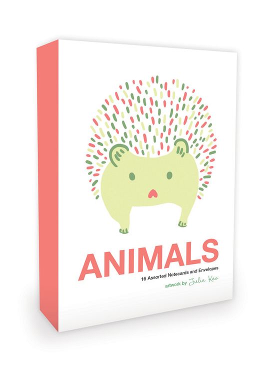 Animals Note Cards Artwork by Julia Kuo: 16 Assorted Note Cards and Envelopes