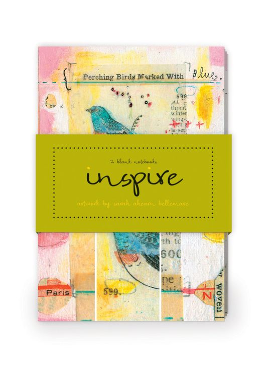 Inspire Artwork by Sarah Ahearn Bellemare Journal Collection 2: Set of two 64-page notebooks