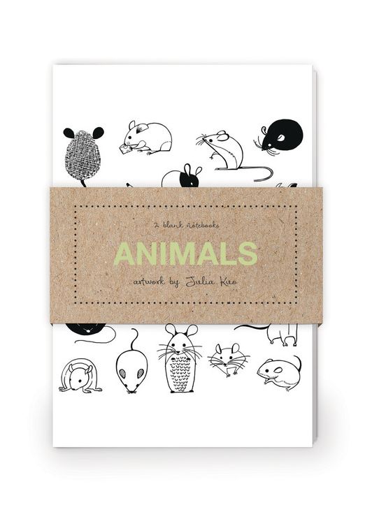Animals Artwork by Julia Kuo Journal Collection 1: Set of two 64-page notebooks