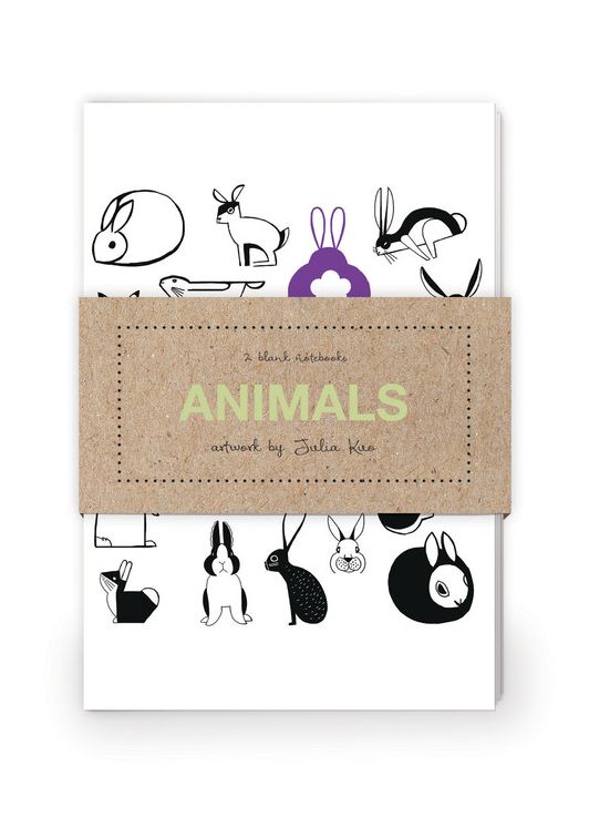 Animals Artwork by Julia Kuo Journal Collection 2: Set of two 64-page notebooks