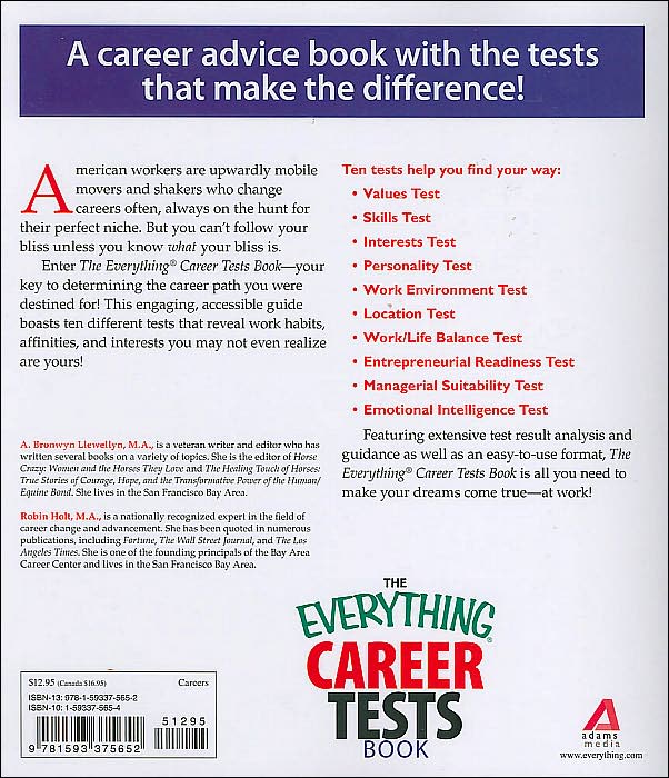 The Everything Career Tests Book: 10 Tests to Determine the Right Occupation for You