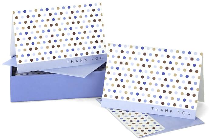 Blue Dots Thank You Notes Set Of 14