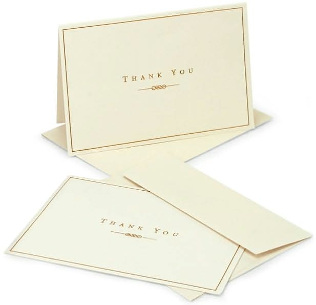 Gold and Cream Thank You Notes