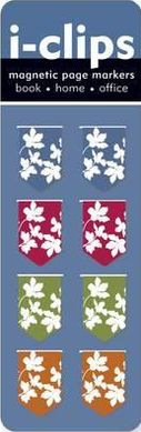 Floral Silhouette i-Clip Magnetic Page Markers (Set of 8 Magnetic Bookmarks)