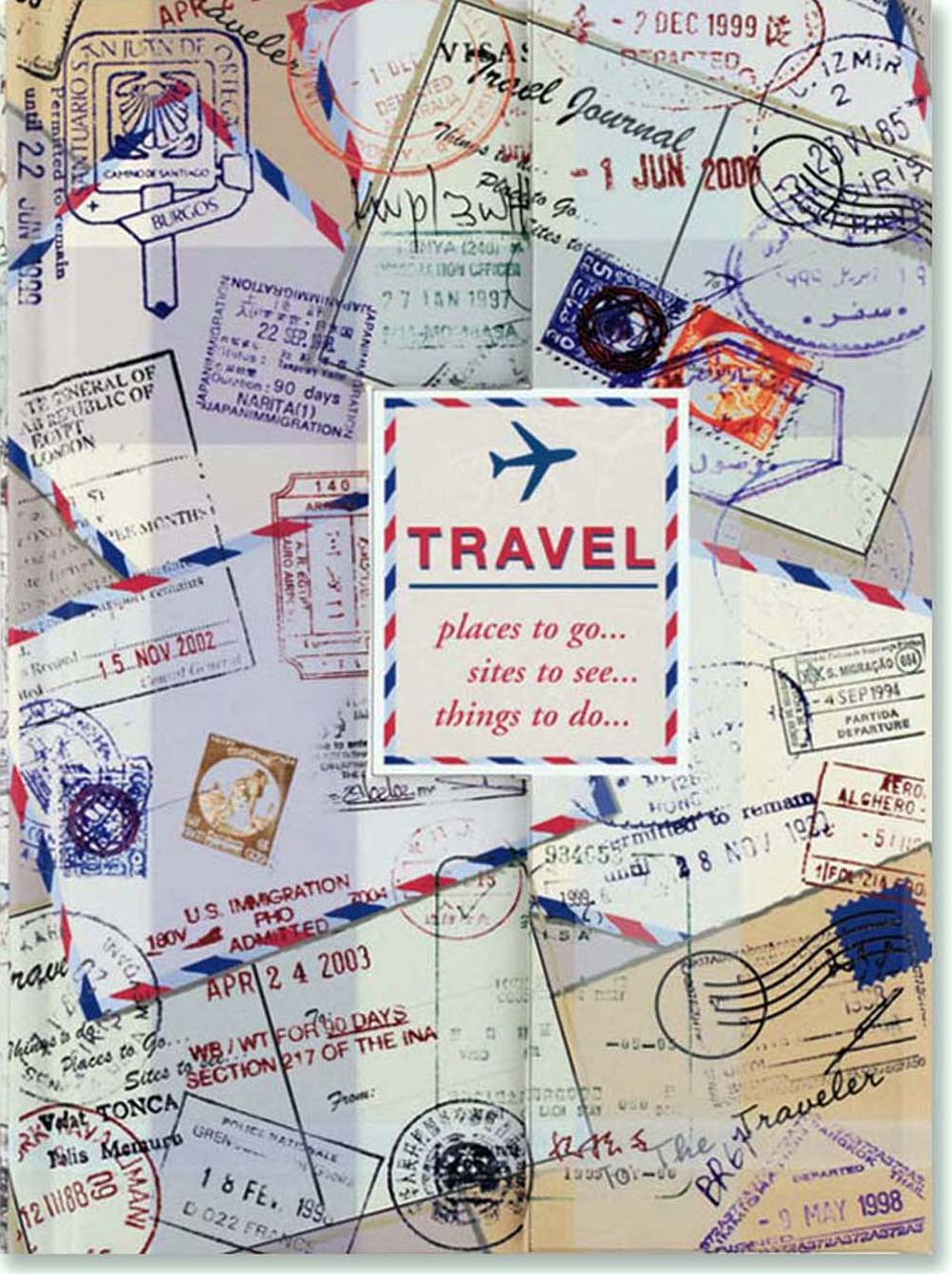 Travel Stamps Magnetic Wrap Journal 7" x 5"