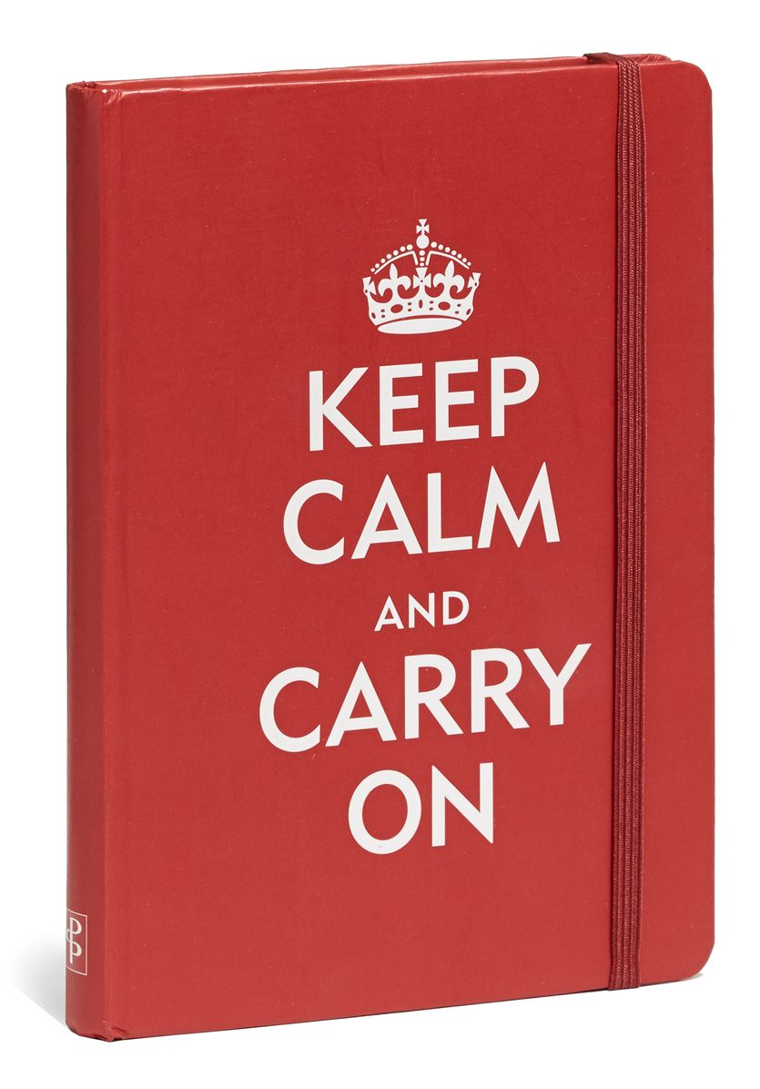 Red Keep Calm and Carry On Bound Lined Journal 5" x 7"