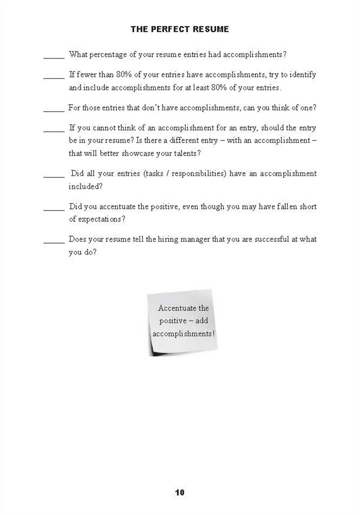 The Perfect Resume: Resumes That Work in the New Economy