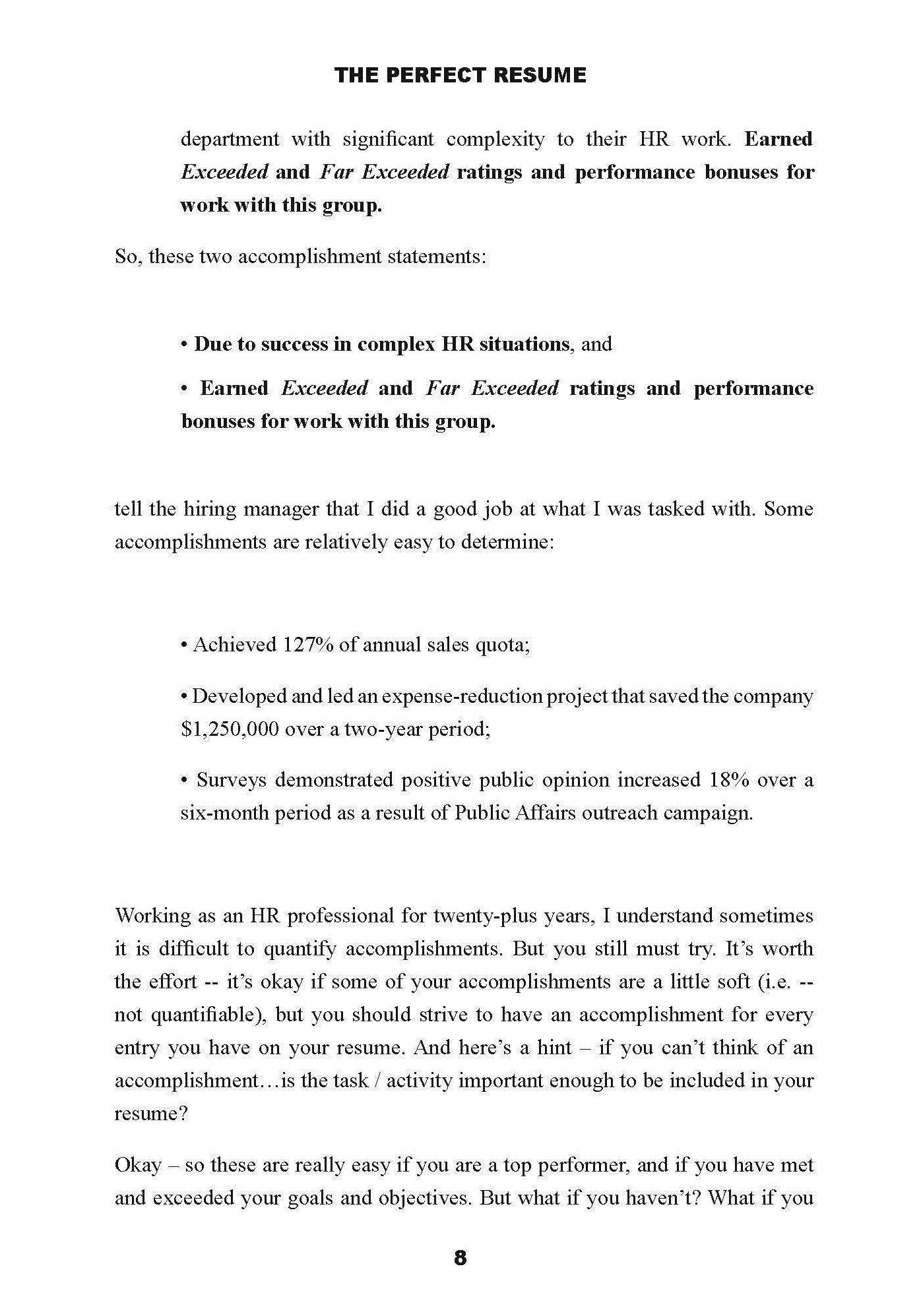The Perfect Resume: Resumes That Work in the New Economy