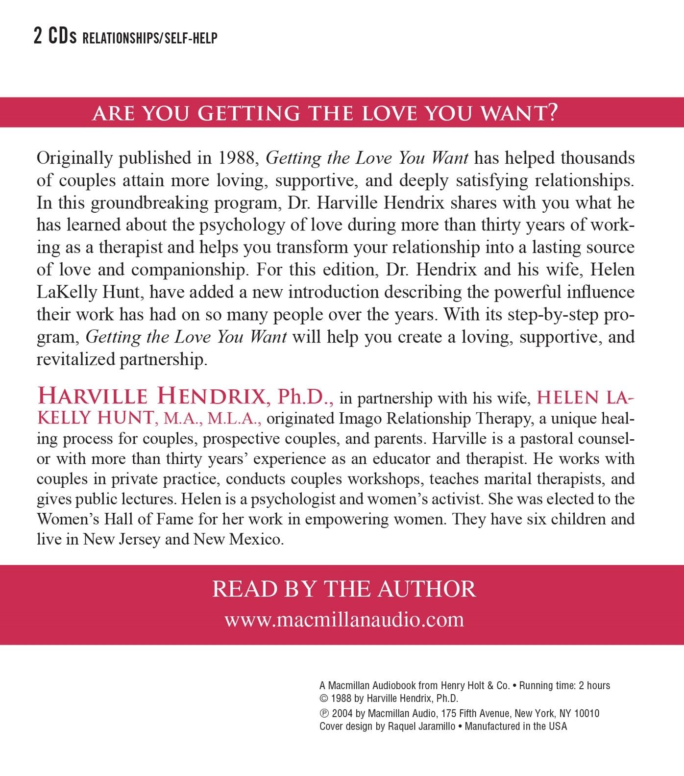 Getting the Love You Want: A Guide for Couples