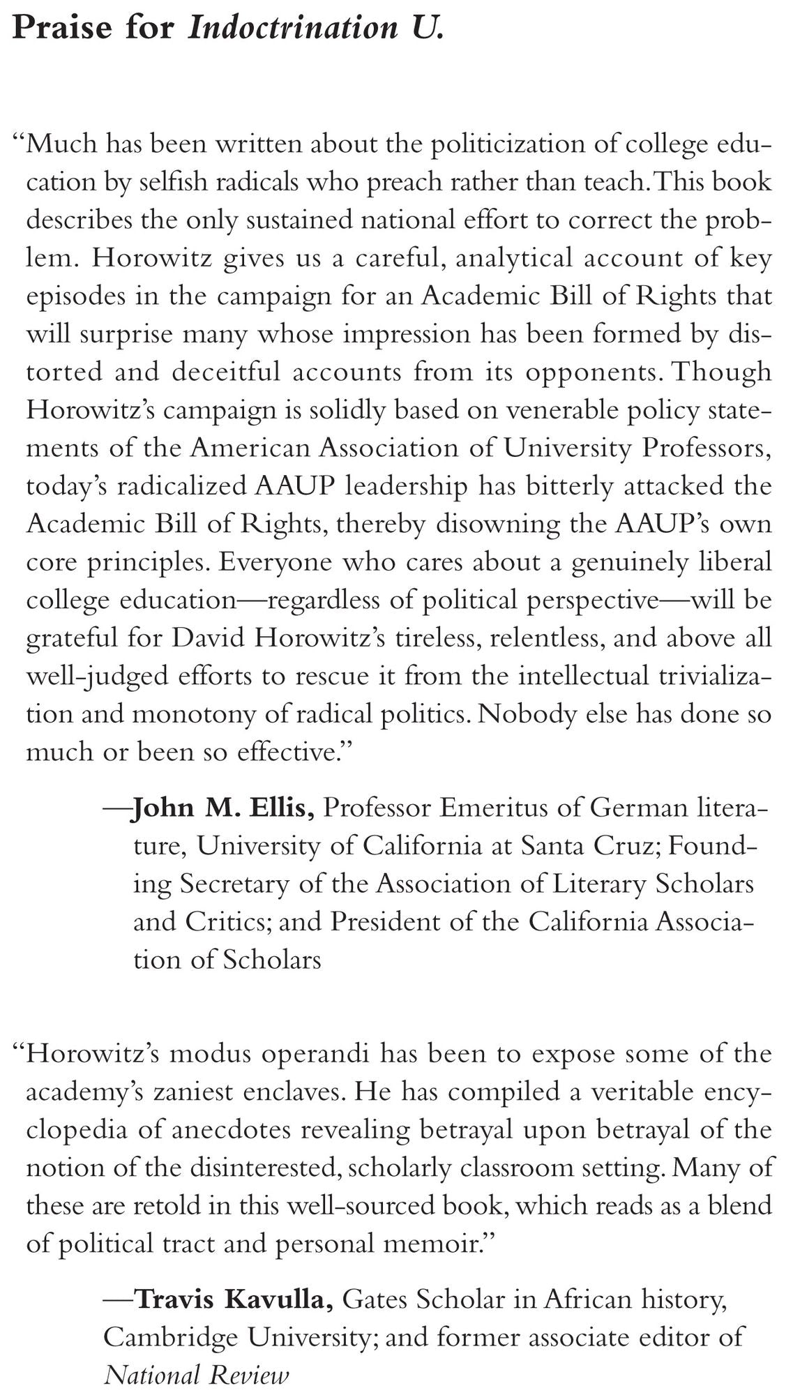 Indoctrination U.: The Left's War Against Academic Freedom