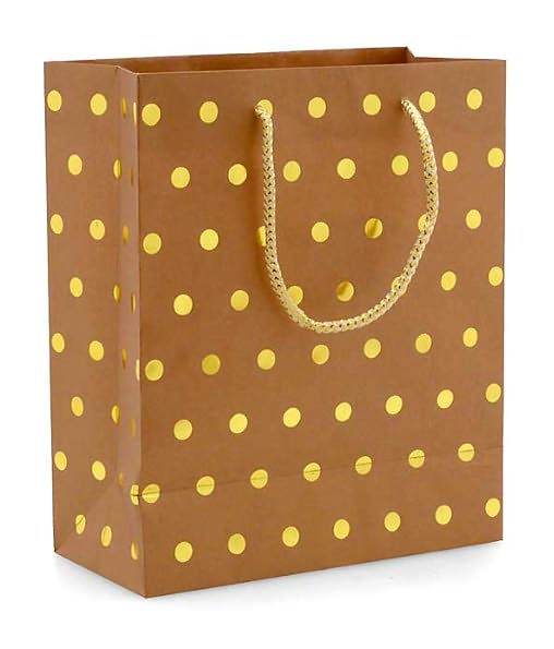 Gold Classic Dots Gift Bag