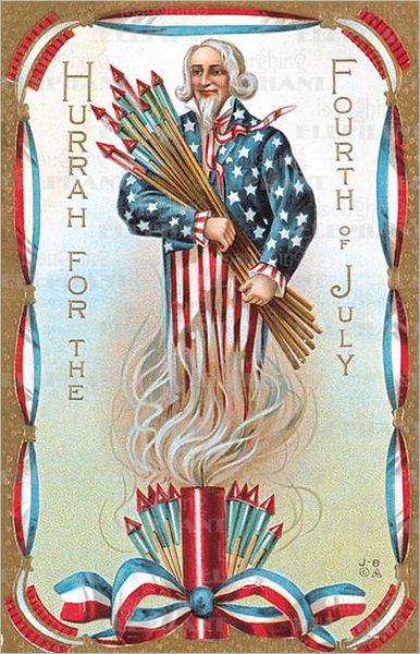 Uncle Sam W/ Fireworks - 4th of July Greeting Card
