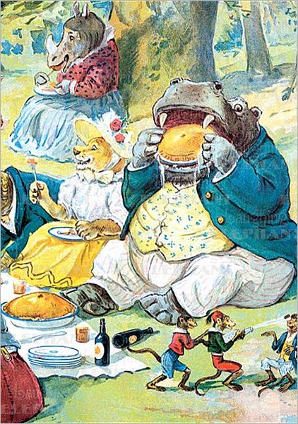 Hippo Eating Pie - Birthday Greeting Card